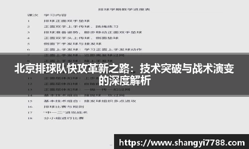 北京排球队快攻革新之路：技术突破与战术演变的深度解析